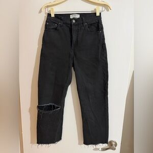 Reformation black jeans cropped